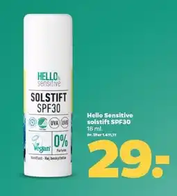 Netto Hello Sensitive solstift SPF30 tilbud