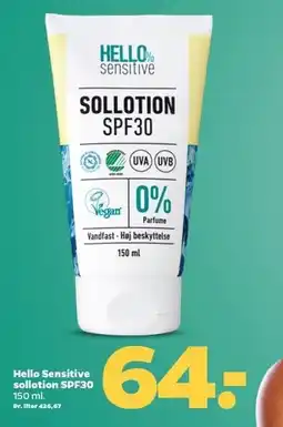 Netto Hello Sensitive sollotion SPF30 tilbud