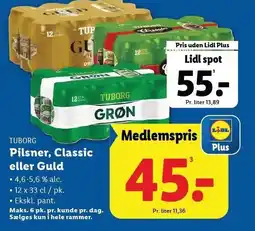 Lidl TUBORG Pilsner, Classic eller Guld tilbud