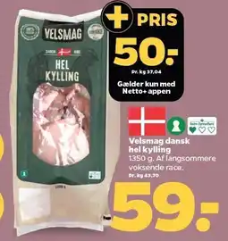 Netto Velsmag dansk hel kylling tilbud