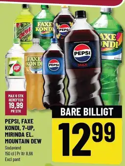Løvbjerg PEPSI, FAXE KONDI, 7-UP, MIRINDA EL. MOUNTAIN DEW tilbud