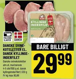 Løvbjerg DANSKE SVINEKOTELETTER EL. DANSK KYLLINGEINDERFILET tilbud