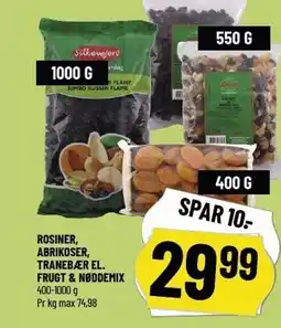 Løvbjerg ROSINER ABRIKOSER, TRANEBÆR EL. FRUGT & NØDDEMIX tilbud