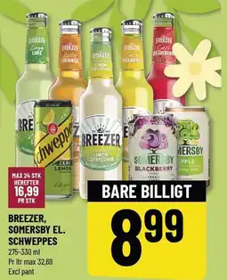 Løvbjerg BREEZER, SOMERSBY EL. SCHWEPPES tilbud