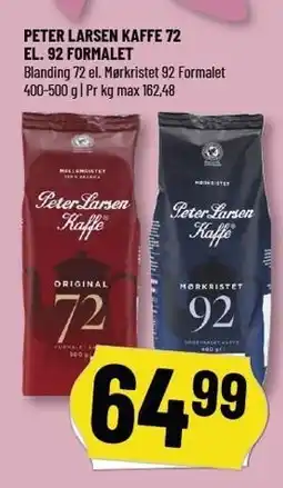 Løvbjerg PETER LARSEN KAFFE 72 EL. 92 FORMALET 400-500 g tilbud