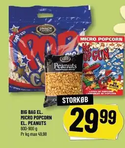 Løvbjerg BIG BAG EL. MICRO POPCORN EL. PEANUTS tilbud