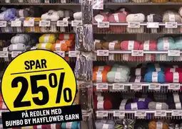 Løvbjerg SPAR 25% PÅ REOLEN MED BOMBU BY MAYFLOWER GARN tilbud
