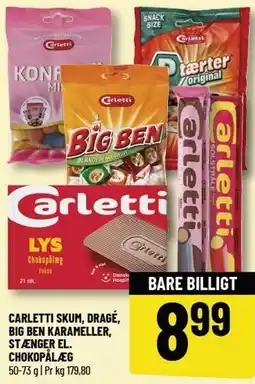 Løvbjerg CARLETTI SKUM, DRAGÉ, BIG BEN KARAMELLER, STÆNGER EL. CHOKOPÅLÆG tilbud