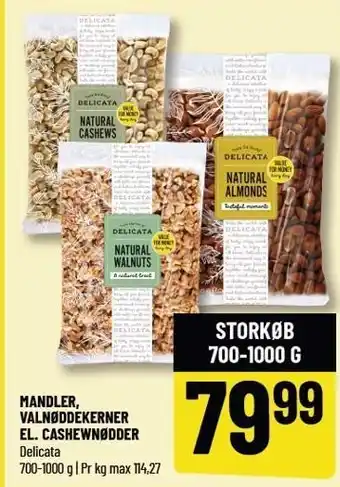 Løvbjerg MANDLER, VALNØDDEKERNER EL. CASHEWNØDDER tilbud