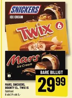Løvbjerg MARS, SNICKERS, BOUNTY EL. TWIX IS tilbud