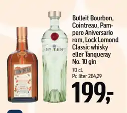 Føtex Bulleit Bourbon, Cointreau, Pam- pero Aniversario rom, Lock Lomond NO TEN Classic whisky eller Tanqueray No. 10 gin tilbud