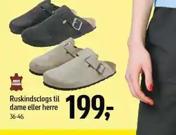 Føtex Ruskindclogs til dame eller herre tilbud