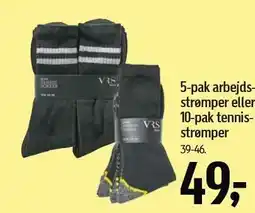 Føtex 5-Pak arbejdstrømper eller 10-pak tennistrømper tilbud