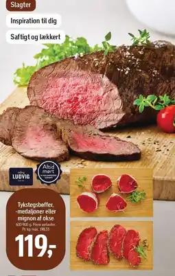 Føtex Tykstegsbøffer, -medalioner eller mignon af okse tilbud