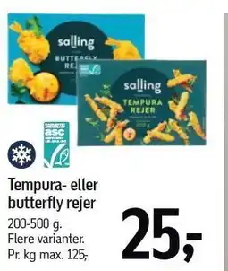 Føtex Tempura- eller butterfly rejer tilbud