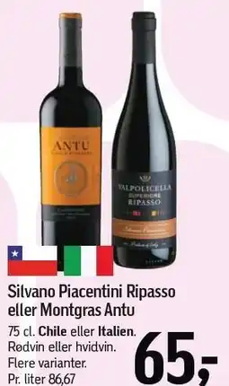 Føtex Silvano Piacentinni Ripasso eller Montgras Antu tilbud