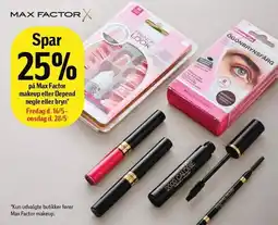 Føtex Spar 25% på Max Factor makeup eller Depend negle eller bryn tilbud