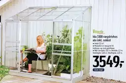 Føtex Ida 3300 vægdrivhus alu inkl. sokkel tilbud