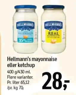 Føtex HELLMANN'S mayonnaise eller ketchup tilbud
