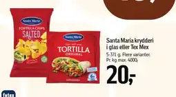 Føtex SANTA MARIA krydderi i glas eller Tex Mex tilbud