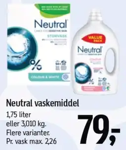 Føtex NEUTRAL vaskemiddel tilbud