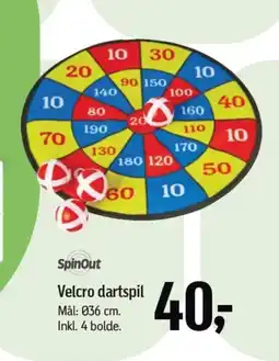 Føtex SPINOUT Velcro dartspil tilbud