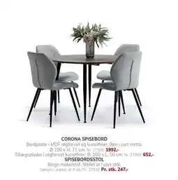 Daells Bolighus CORONA SPISEBORD tilbud