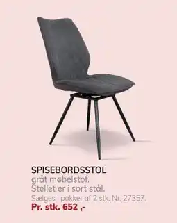 Daells Bolighus SPISEBORDSSTOL gråt møbelstof tilbud