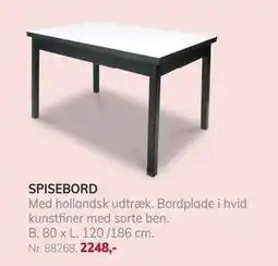 Daells Bolighus SPISEBORD tilbud