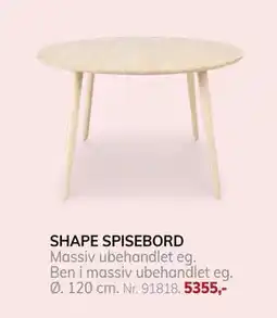 Daells Bolighus SHAPE SPISEBORD tilbud