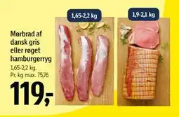 Føtex Mørbrad af dansk gris eller røget hamburgerryg tilbud
