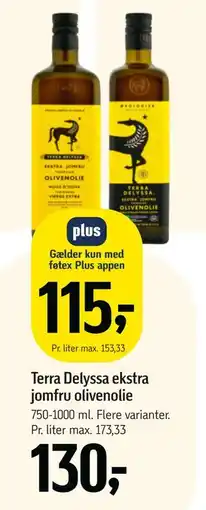 Føtex Terra Delyssa ekstra jomfru olivenolie tilbud