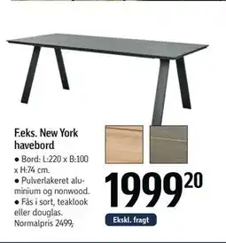 Føtex New York havebord tilbud