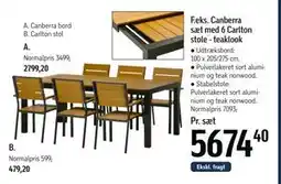 Føtex Canberra sæt med 6 Carlton stole - teaklook tilbud