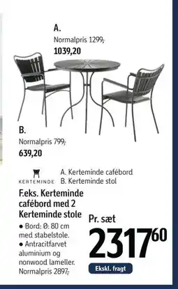 Føtex Kerteminde cafébord med 2 Kerteminde stole tilbud