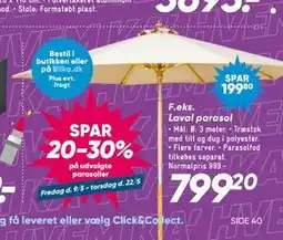 Bilka Laval parasol tilbud