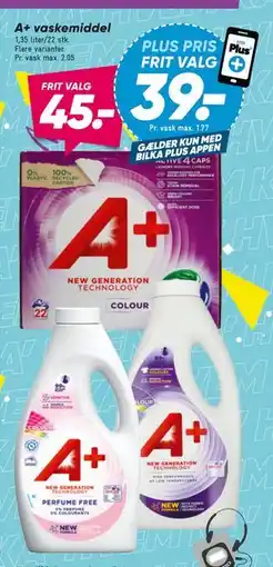 Bilka A+ vaskemiddel tilbud