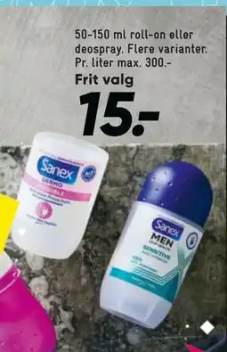Bilka 50-150 ml roll-on eller deospray tilbud