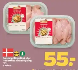 Netto Dansk kyllingefilet eller -inderfilet af landkylling tilbud