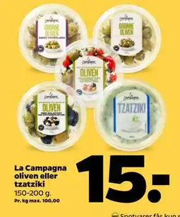 Netto La Campagna oliven eller tzatziki tilbud
