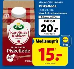 Lidl Piskefløde tilbud