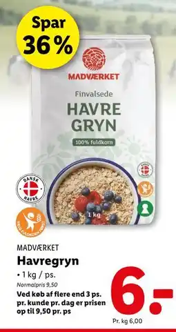 Lidl Havregryn tilbud
