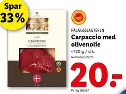 Lidl Carpaccio med olivenolie tilbud