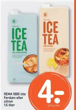 REMA 1000 REMA 1000 iste Fersken eller citron 1.5 liter tilbud