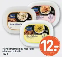 REMA 1000 Mayo kartoffelsalat, med karry eller med chipotle 400 g tilbud