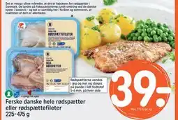 REMA 1000 Ferske danske hele rødspætter eller rødspættefileter 225-475 g tilbud