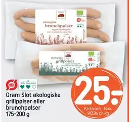 REMA 1000 Gram Slot økologiske grillpølser eller brunchpølser 175-200 g tilbud