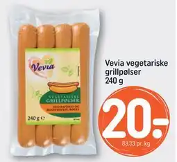 REMA 1000 Vevia vegetariske grillpølser 240 g tilbud