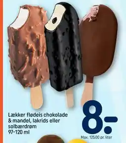 REMA 1000 Lækker flødeis chokolade & mandel, lakrids eller solbærdrøm 97-120 ml tilbud