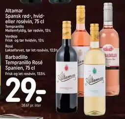 REMA 1000 Barbadillo Tempranillo Rosé Spanien, 75 cl tilbud